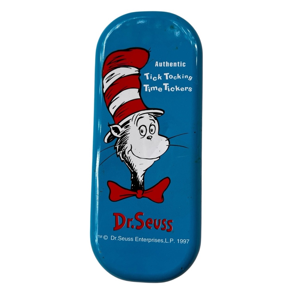 1997 Dr. Seuss Watch Tin Only Tic Tocking Time Tickers Cat In The Hat